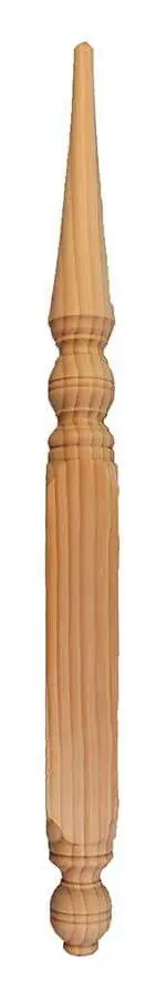 Gable finial F31570, F3 design - long point above a cluster of turned rings, on white