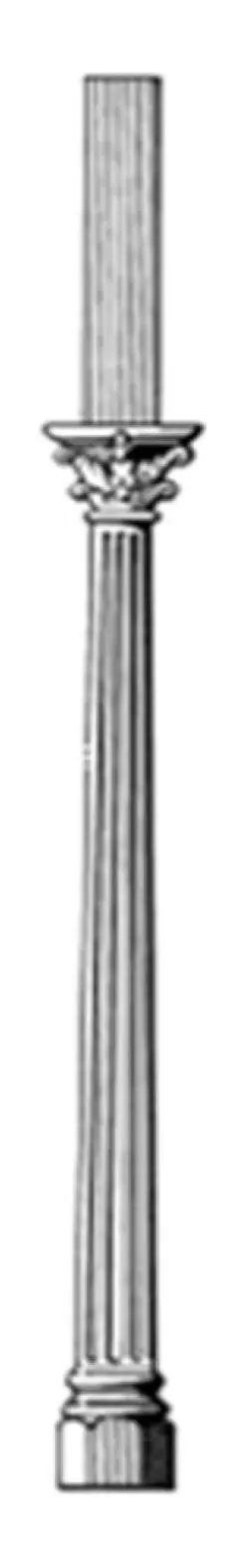 Turned timber verandah post V7F, scale profile drawing