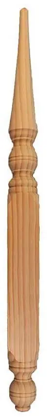 Turned timber gable finial F3, product photograph on a plain background