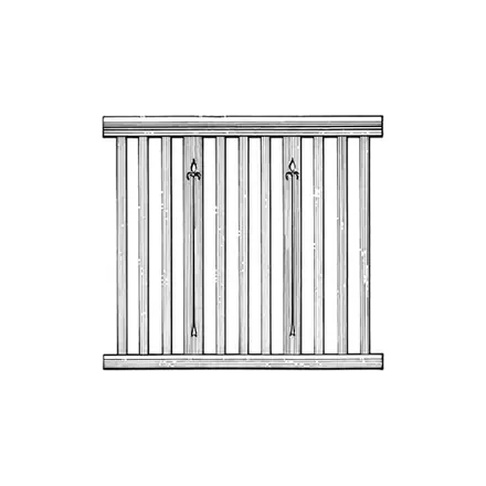 Timber balustrade BS465FLASS, scale profile drawing