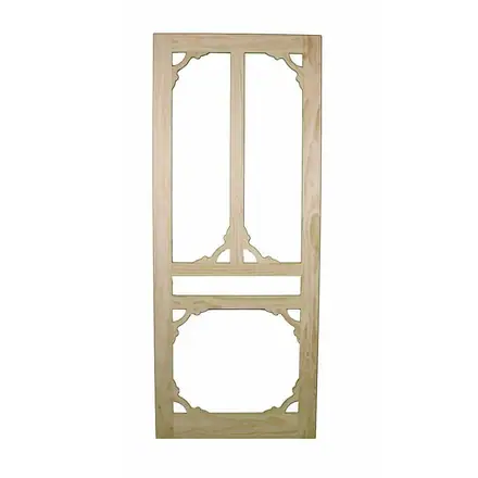 Timber screen door SD13, photographed against white