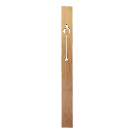 Motif baluster AMBF, flat baluster pierced with a slender bud on a waved stem