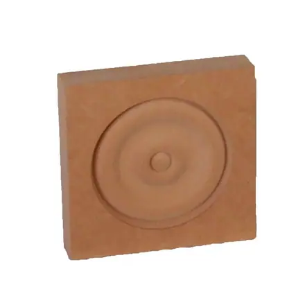 Architrave corner block ROSMDF90 - square MDF architrave corner block