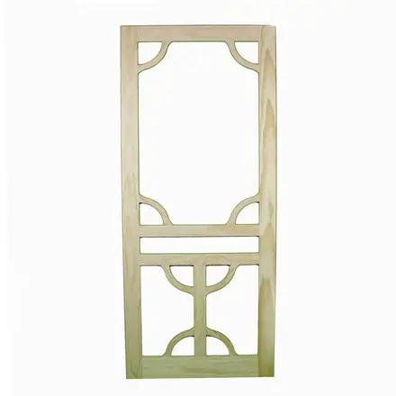 Timber screen door SD16, photographed against white