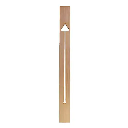 Motif baluster AMBD, flat baluster with a pierced spade head, against white