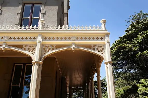 Heritage decorative timber, on a verandah