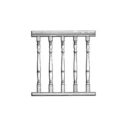 Timber balustrade BS565ASS, scale profile drawing