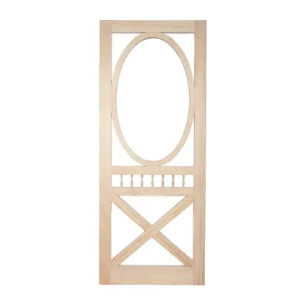 Timber screen door SD10, photographed against white
