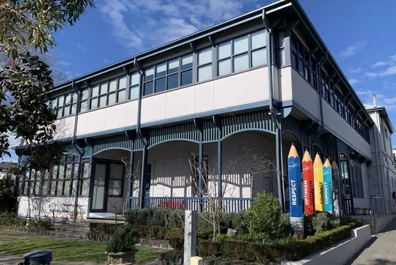Heritage decorative timber, on a period school building