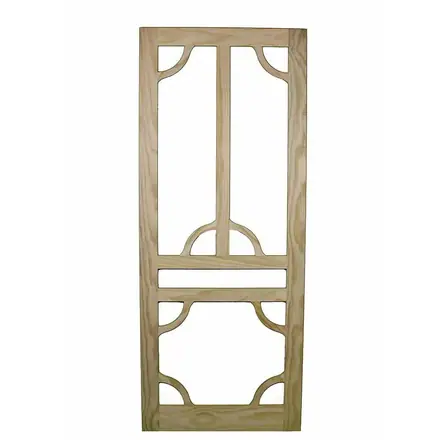 Timber screen door SD4, photographed against white