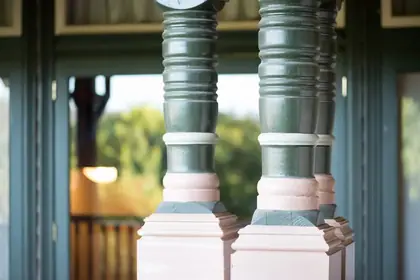 Turned timber verandah post, on a verandah - view 4