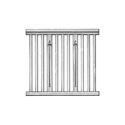 Timber balustrade BS485KIT, scale profile drawing