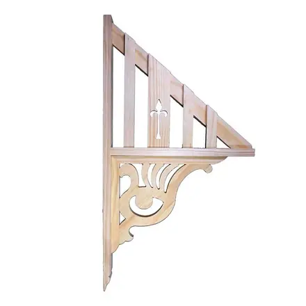 Timber window canopy WC2END, photographed against white