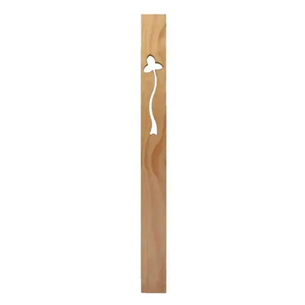 Motif baluster AMBE, flat baluster pierced with a trefoil on a waved stem