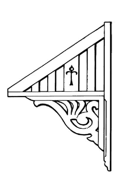 Timber window canopy WC2, scale profile drawing