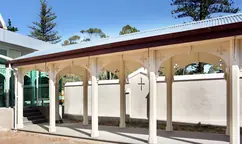 Made-to-order timber joinery, along a colonnade