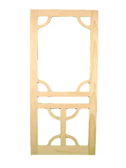 Timber screen door, photographed against white - view 3