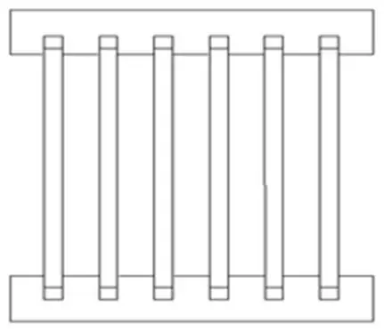 Timber balustrade BS2, scale profile drawing