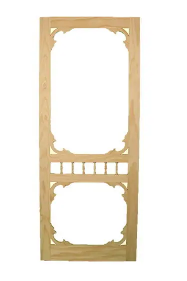Timber screen door, photographed against white - view 5