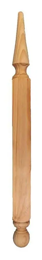 Gable finial F11270, F1 design - pointed spire over a plain tapered shaft, on white