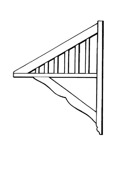 Timber window canopy WC4, scale profile drawing