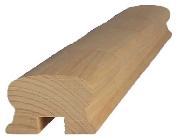 handrail HR1ASL in finger-jointed treated pine, shown whole with its rebated underside