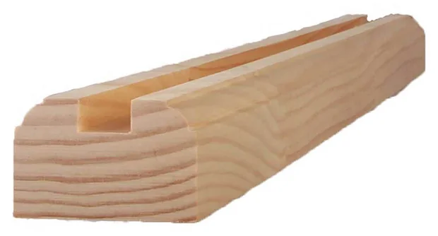 base rail BR2ASL in finger-jointed treated pine, shown whole with its rebated underside