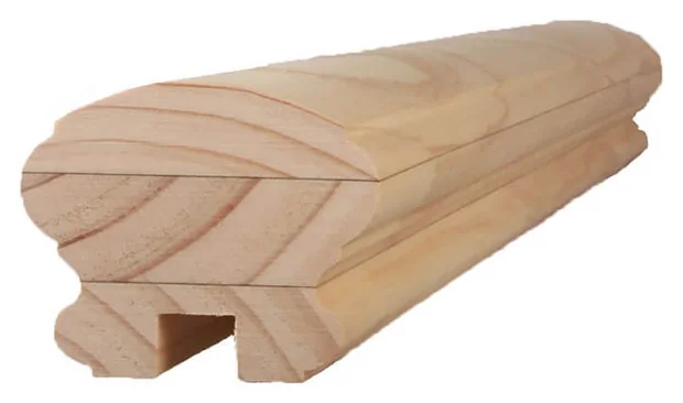 handrail HR2ASL in finger-jointed treated pine, shown whole with its rebated underside