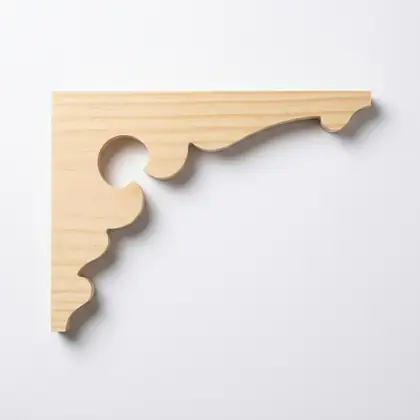 Photograph of a scrolled corner bracket. Trade code CB11.