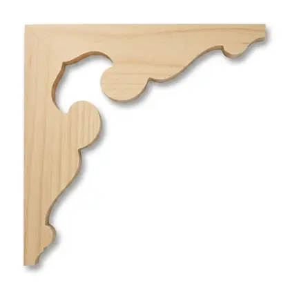 Photograph of a scrolled corner bracket. Trade code CB12.