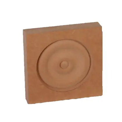 Photograph of a rosette or corner block. Trade code ROSMDF90.