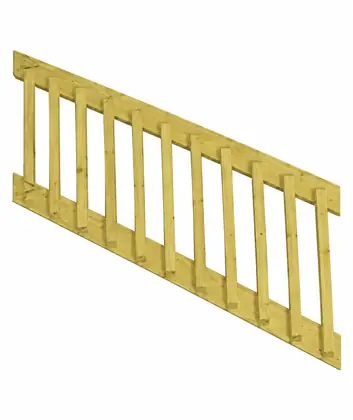 Edited product illustration of left flight balustrade panel without newel posts. Trade code KLFPANELL.
