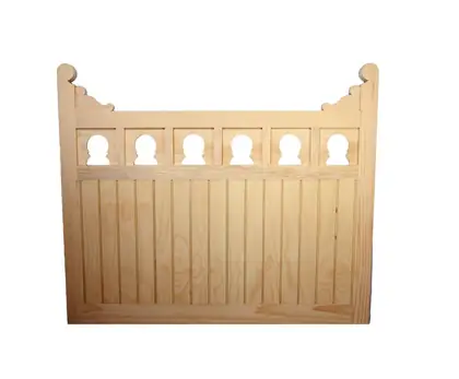 Photograph of a timber gate.