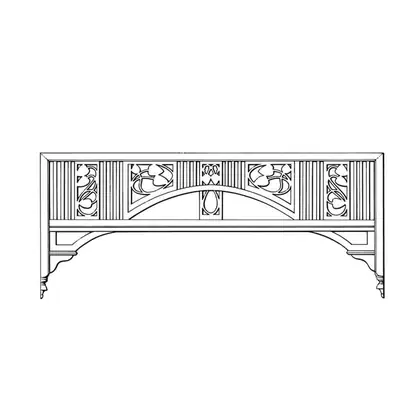 Photograph of an internal fretwork panel. Trade code FRI1.