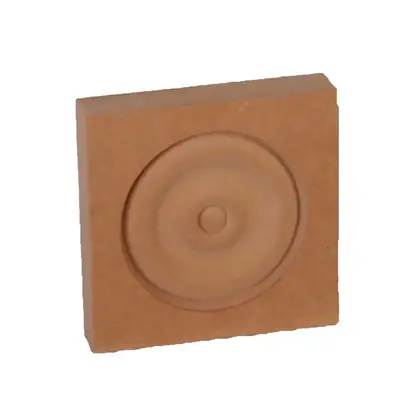 Photograph of a rosette or corner block. Trade code ROSKDHW90.