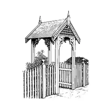 Photograph of a timber gate. Trade code KEN.