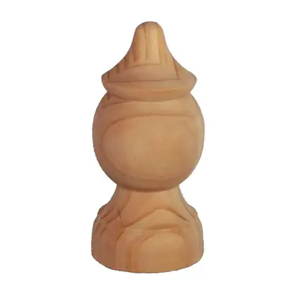 Photograph of a turned post knob or capital. Trade code C3120.