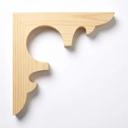 Photograph of a scrolled corner bracket. Trade code CB25.