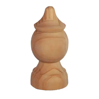 Photograph of a turned post knob or capital. Trade code C395.