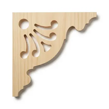 Photograph of a scrolled corner bracket. Trade code CB27.