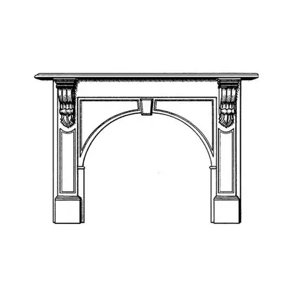 Photograph of a fire surround. Trade code VICT.