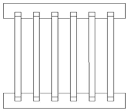 Timber balustrade assembly BS2, scale profile drawing