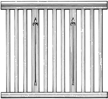 Timber balustrade assembly BS4, scale profile drawing