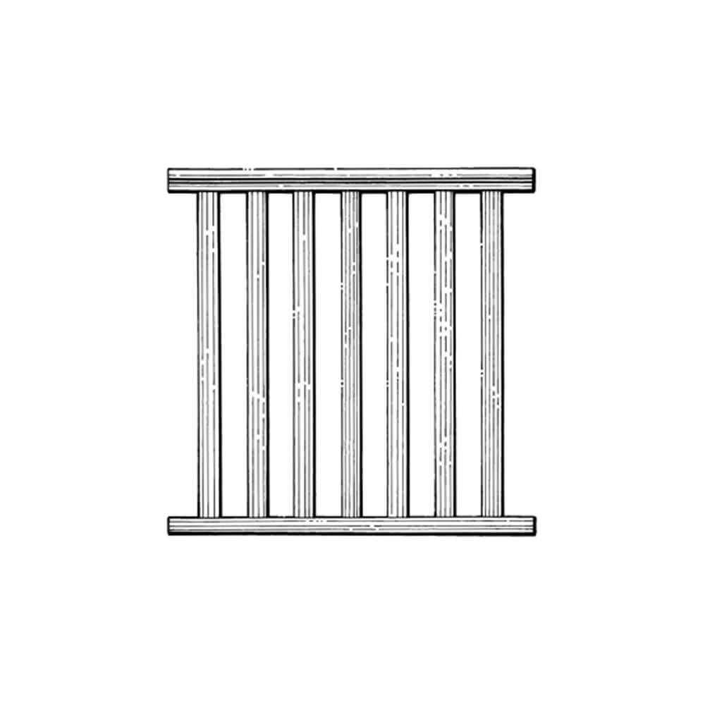 Timber balustrade assembly BS665KIT, scale profile drawing