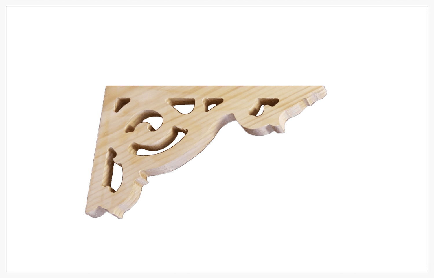 Timber corner bracket CB-10S, photographed against white, 210 x 350 mm