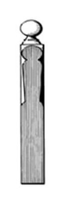 Turned timber dropper N4B, scale profile drawing