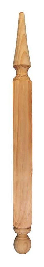 Gable finial F1670, turned spire and ball base, against a white ground