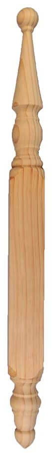 Timber gable finial F2, product photograph on a plain background