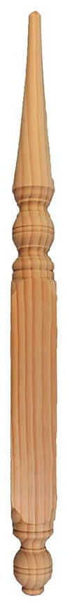 Timber gable finial F3, product photograph on a plain background