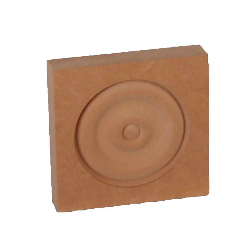 Architrave corner block ROSMDF90 - square MDF architrave corner block